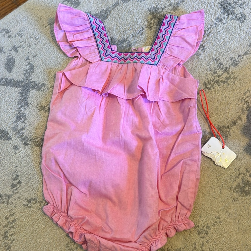 NWT EGG Pink Baby Romper 12 month